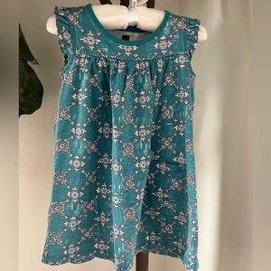 Tea Collection Teal Floral Kids Casual Dress